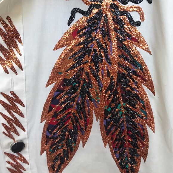 Lucasini Hand Painted Western Shirt 16 Neck - Picture 5 of 10